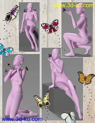 3D打印模型Flitterbye Butterfly and Poses for Genesis 8 Female的图片