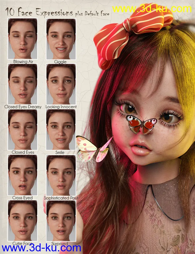 Flitterbye Butterfly and Poses for Genesis 8 Female模型的图片14