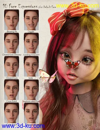 3D打印模型Flitterbye Butterfly and Poses for Genesis 8 Female的图片