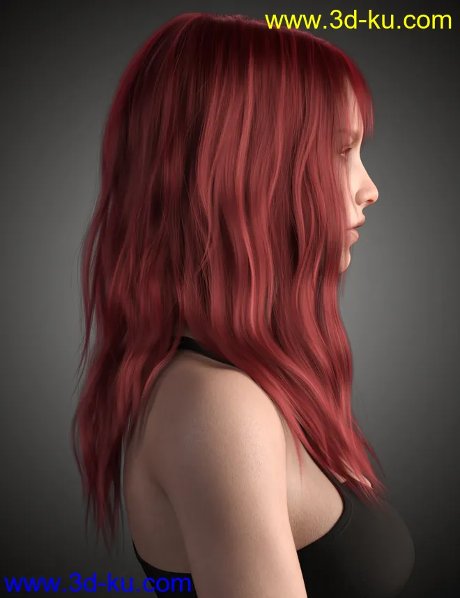 Flora Hair For Genesis 8 and 8.1 Female模型的图片5