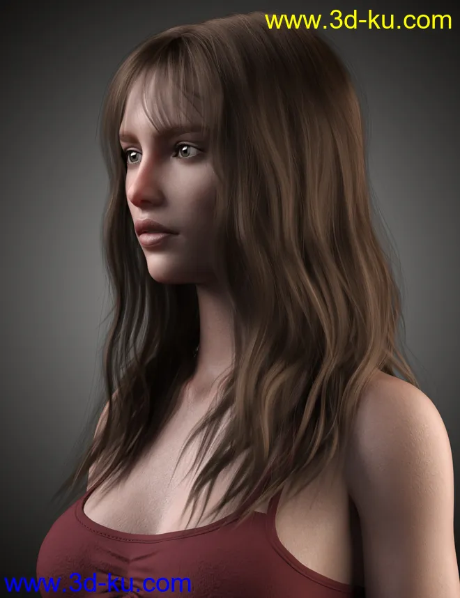 Flora Hair For Genesis 8 and 8.1 Female模型的图片6