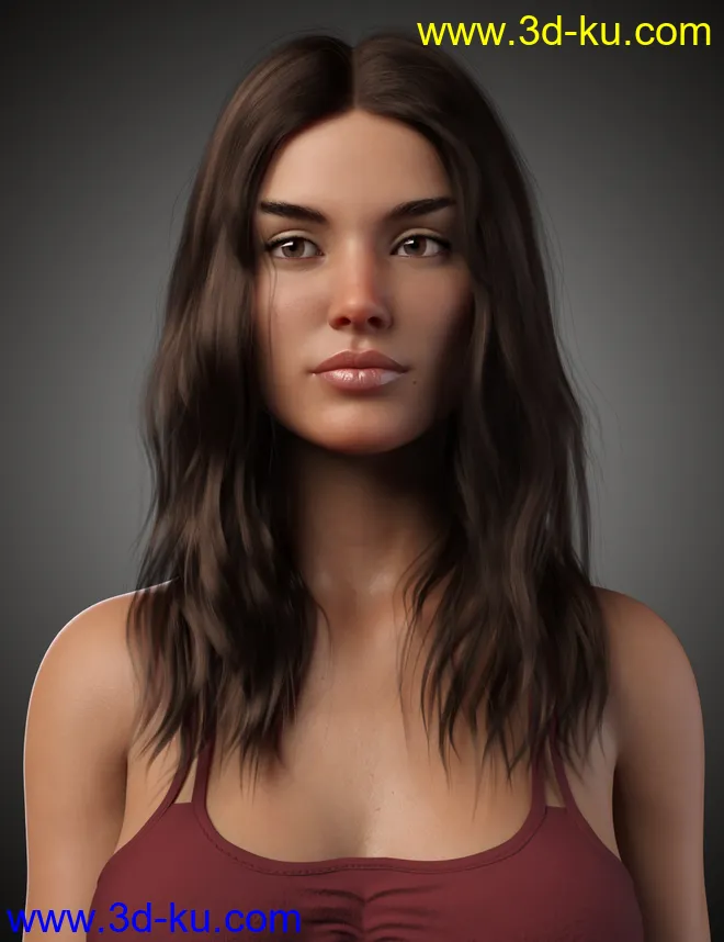 Flora Hair For Genesis 8 and 8.1 Female模型的图片9