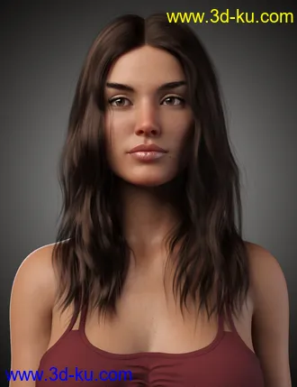3D打印模型Flora Hair For Genesis 8 and 8.1 Female的图片