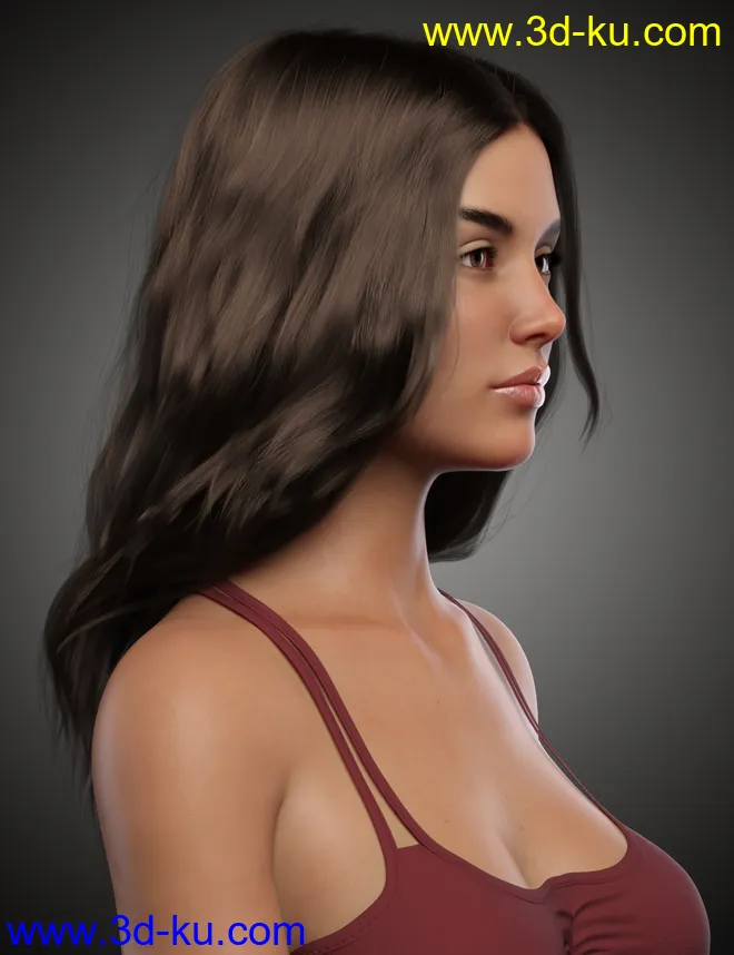 Flora Hair For Genesis 8 and 8.1 Female模型的图片10