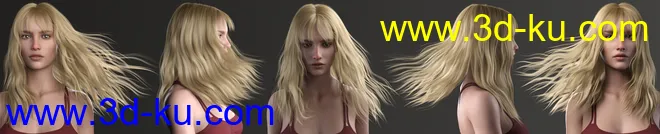 Flora Hair For Genesis 8 and 8.1 Female模型的图片12
