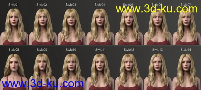 Flora Hair For Genesis 8 and 8.1 Female模型的图片13