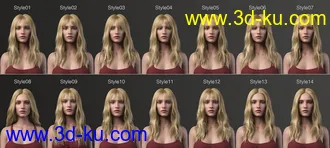 3D打印模型Flora Hair For Genesis 8 and 8.1 Female的图片