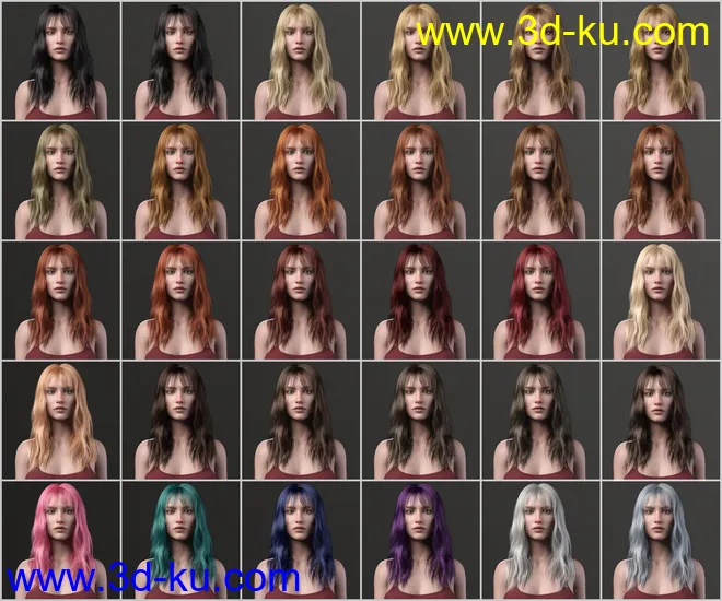 Flora Hair For Genesis 8 and 8.1 Female模型的图片14