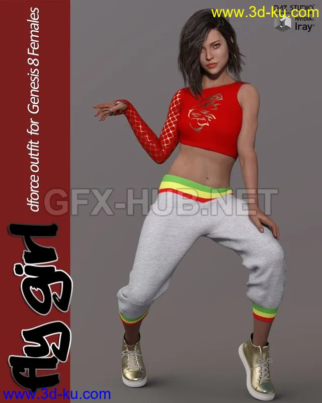 Fly Girl dForce outfit for Genesis 8 Females模型的图片1
