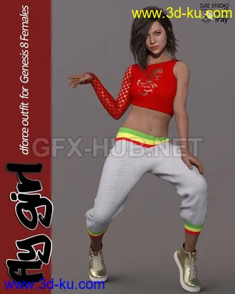 3D打印模型Fly Girl dForce outfit for Genesis 8 Females的图片