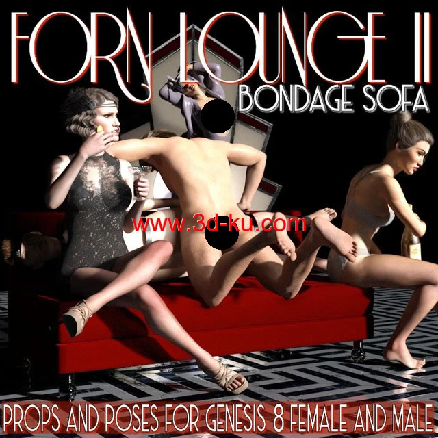 Forn Lounge II Series Bondage Sofa For Daz Studio Genesis 8模型的图片1