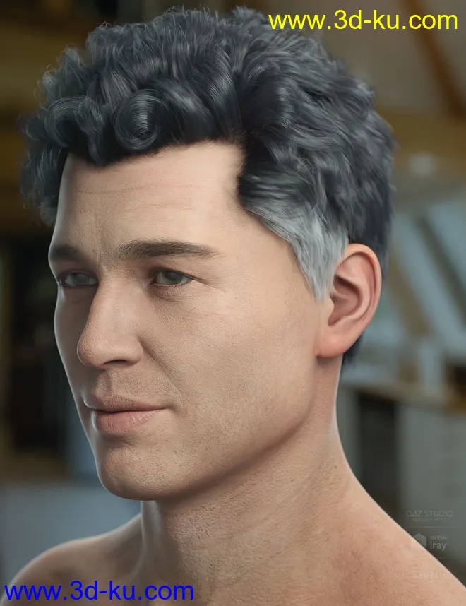 Frankie Hair for Genesis 8模型的图片2