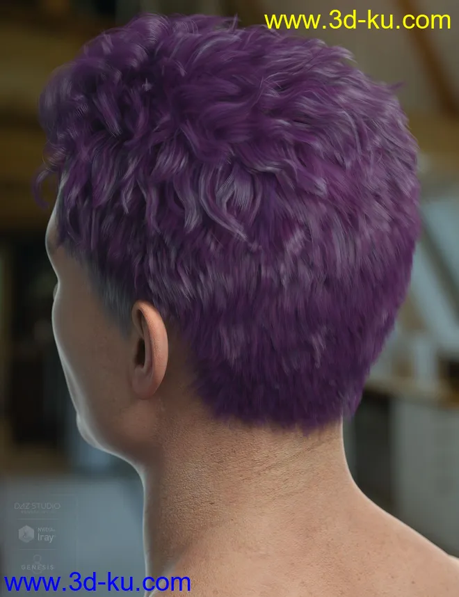Frankie Hair for Genesis 8模型的图片6