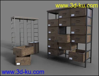 3D打印模型Furniture Collection - Apothecary Drawers的图片