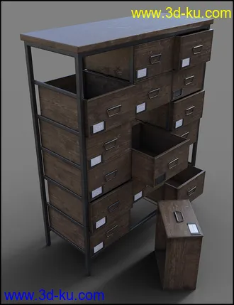 3D打印模型Furniture Collection - Apothecary Drawers的图片