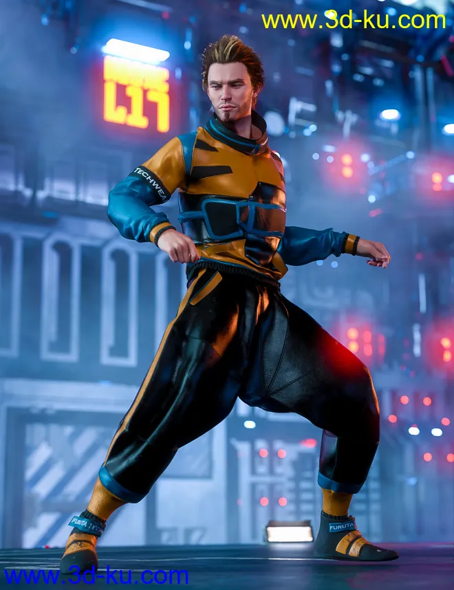 Furuta Techwear for Genesis 8 Males模型的图片2