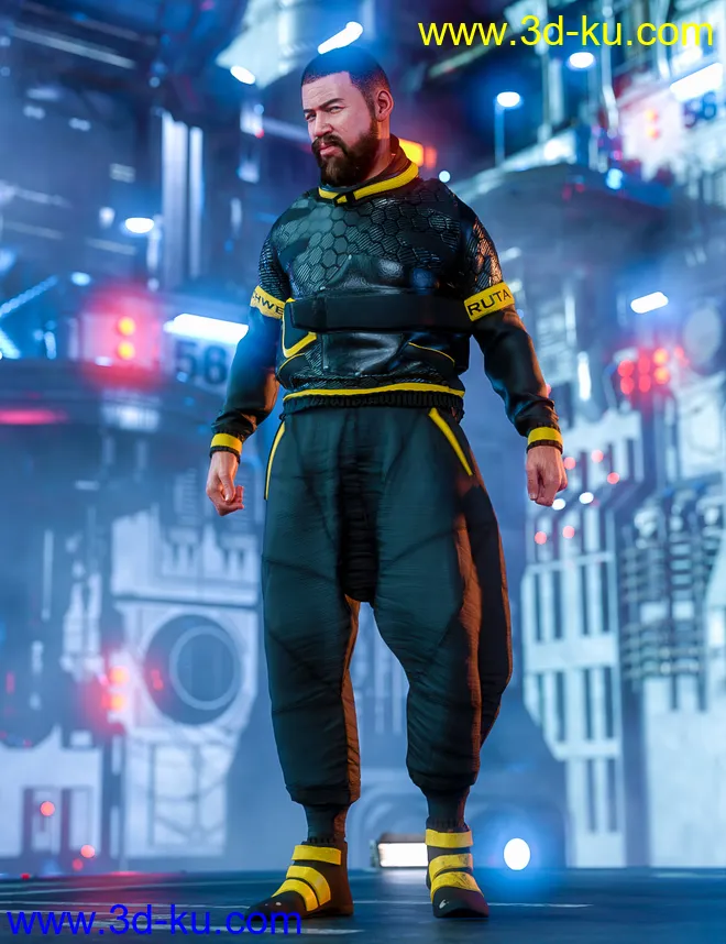 Furuta Techwear for Genesis 8 Males模型的图片3