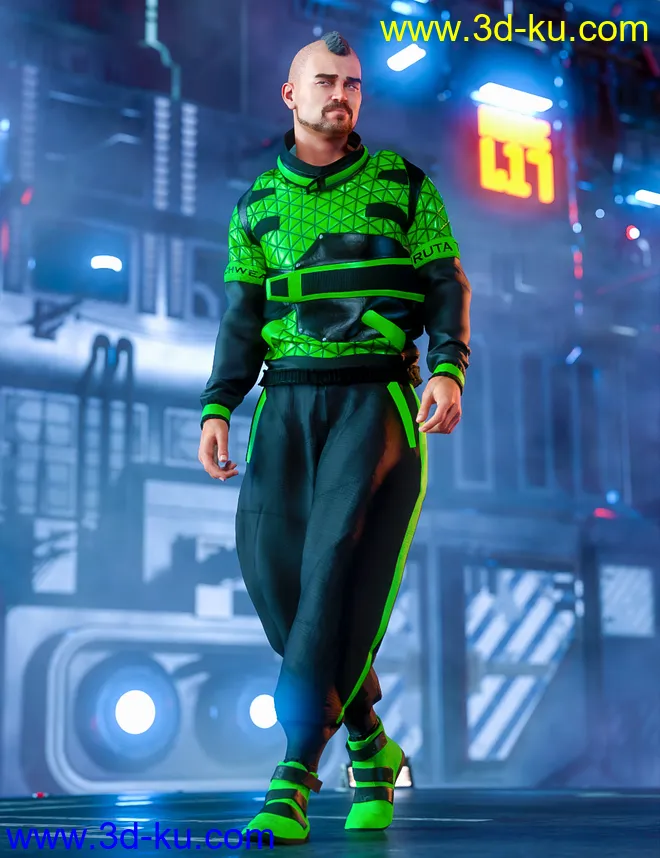 Furuta Techwear for Genesis 8 Males模型的图片5