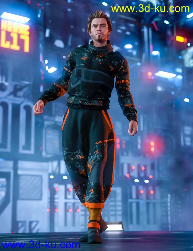 Furuta Techwear for Genesis 8 Males模型的图片6