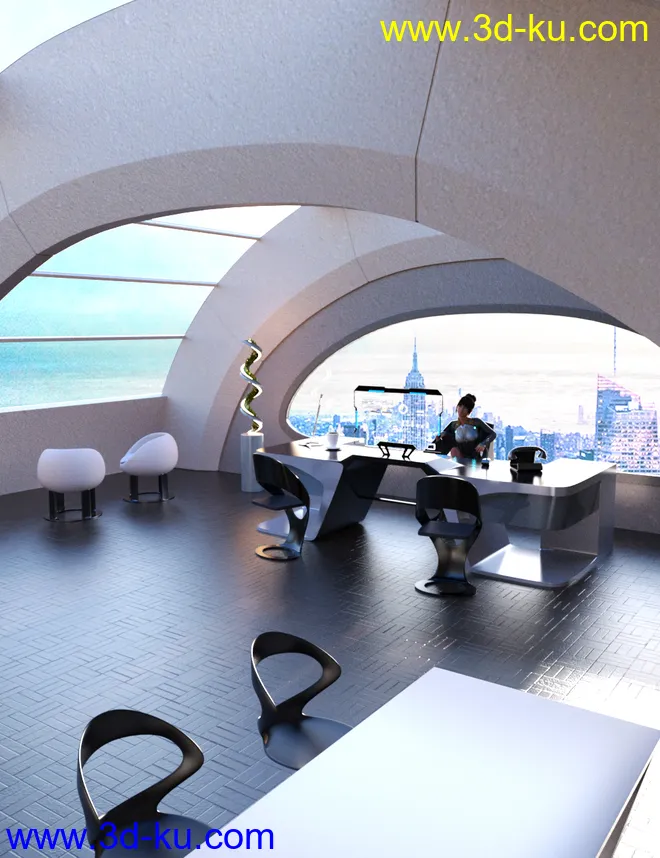 Futuristic Executive Office模型的图片1