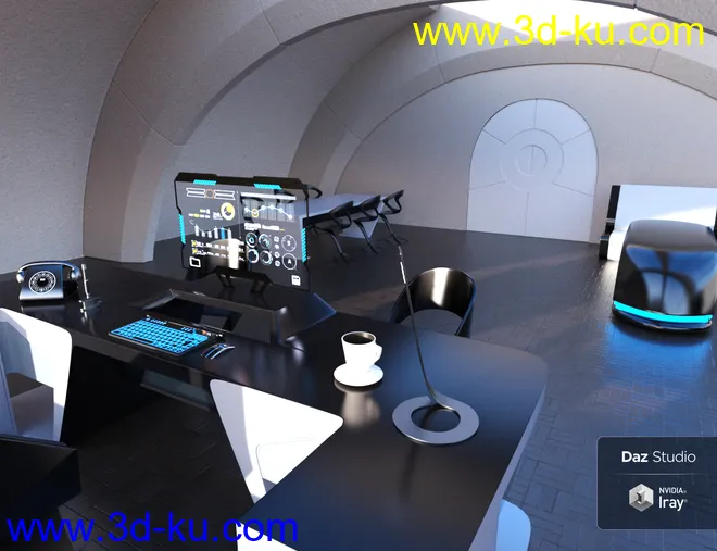 Futuristic Executive Office模型的图片3