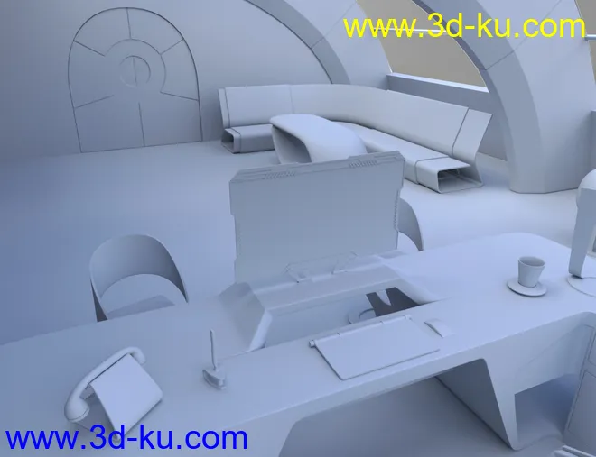 Futuristic Executive Office模型的图片6