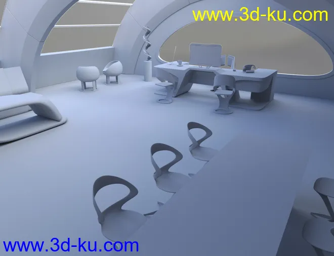 Futuristic Executive Office模型的图片7