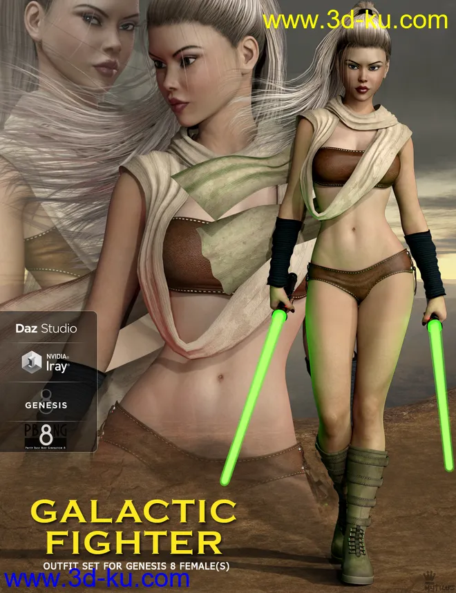 Galactic Fighter Outfit Set for Genesis 8 Female(s)模型的图片1