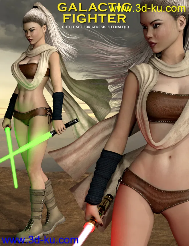 Galactic Fighter Outfit Set for Genesis 8 Female(s)模型的图片2