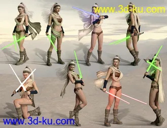 3D打印模型Galactic Fighter Outfit Set for Genesis 8 Female(s)的图片