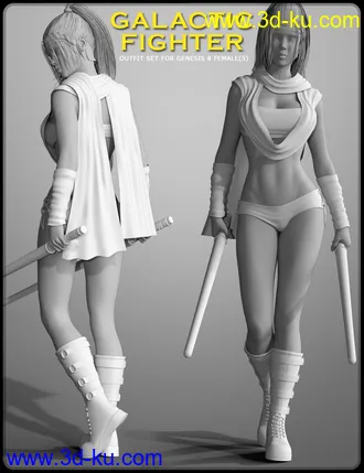 3D打印模型Galactic Fighter Outfit Set for Genesis 8 Female(s)的图片