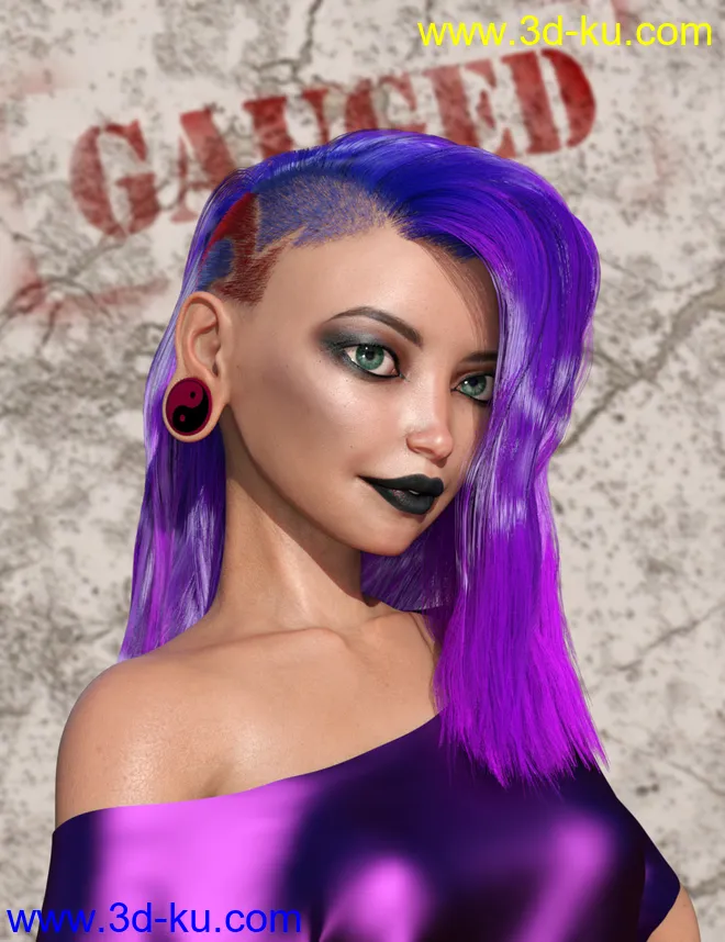 Gauged Ears and Jewelry for Genesis 8.1 Female模型的图片2