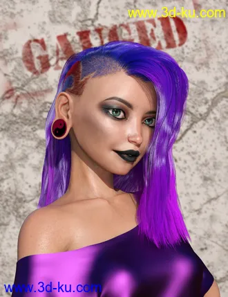3D打印模型Gauged Ears and Jewelry for Genesis 8.1 Female的图片