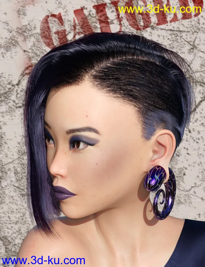Gauged Ears and Jewelry for Genesis 8.1 Female模型的图片3