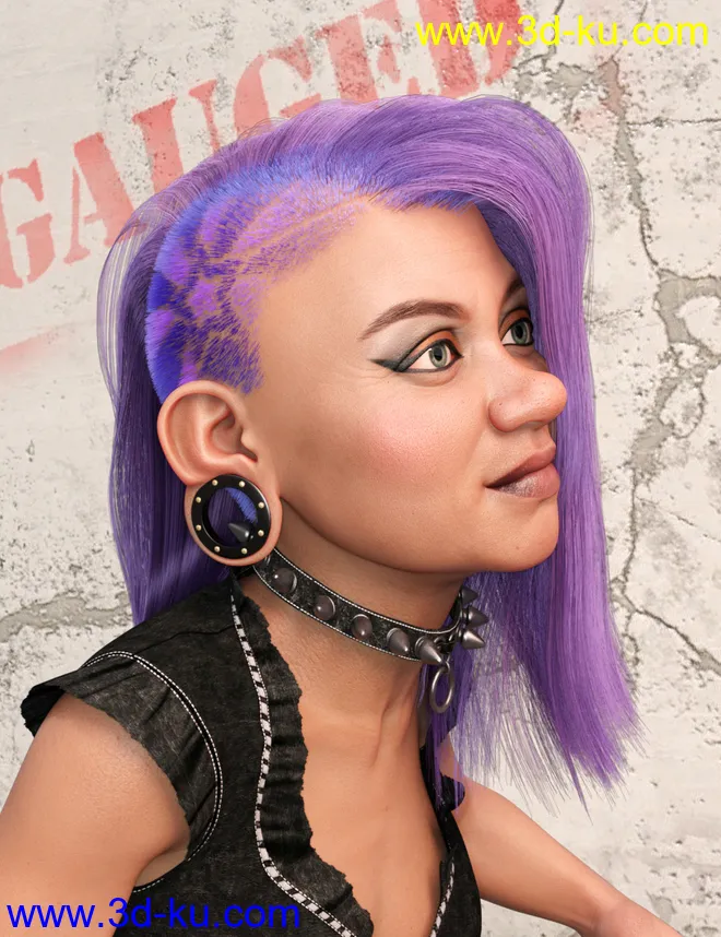 Gauged Ears and Jewelry for Genesis 8.1 Female模型的图片4