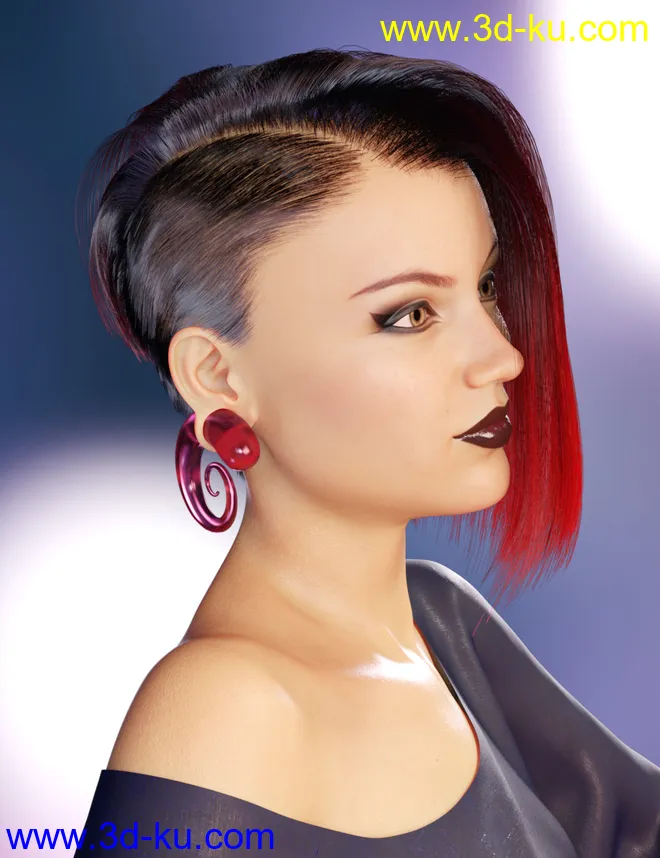 Gauged Ears and Jewelry for Genesis 8.1 Female模型的图片7