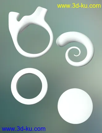 3D打印模型Gauged Ears and Jewelry for Genesis 8.1 Female的图片