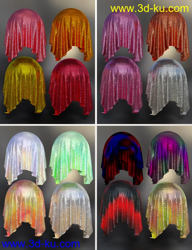 Glitzy Fabric Iray Shaders模型的图片9