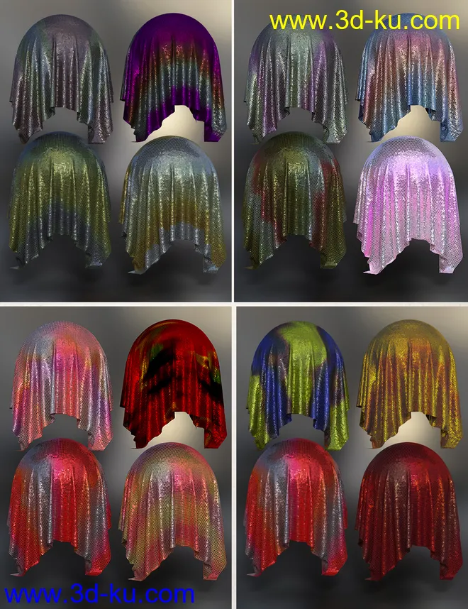 Glitzy Fabric Iray Shaders模型的图片11