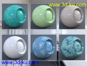 3D打印模型Glossy Bricks 2 - Iray Shaders的图片