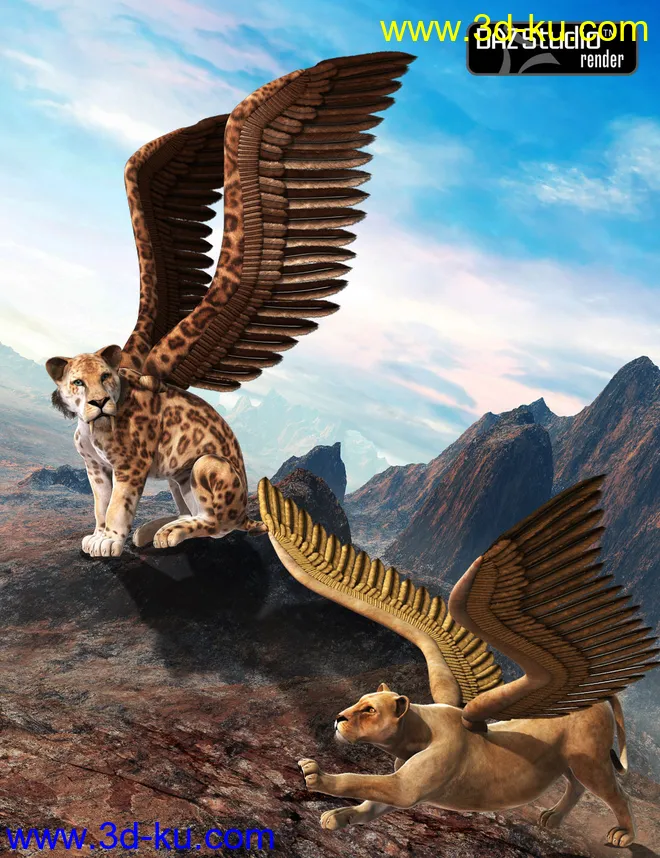 Griffin Wings for DAZ Big Cat 2模型的图片3