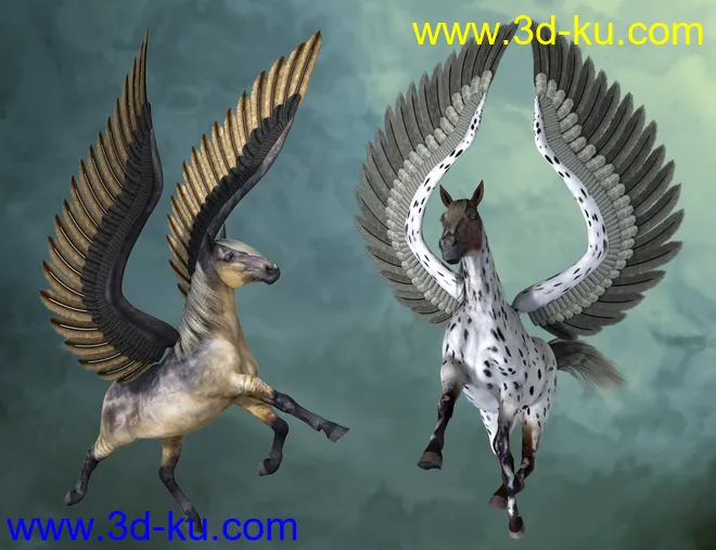Griffin Wings for DAZ Horse 2模型的图片3