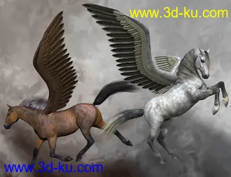 3D打印模型Griffin Wings for DAZ Horse 2的图片