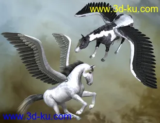 3D打印模型Griffin Wings for DAZ Horse 2的图片