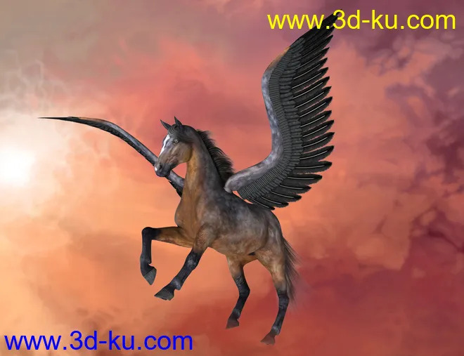 Griffin Wings for DAZ Horse 2模型的图片6