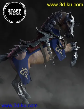 3D打印模型Guardian Horse Armor for DAZ Horse 2的图片