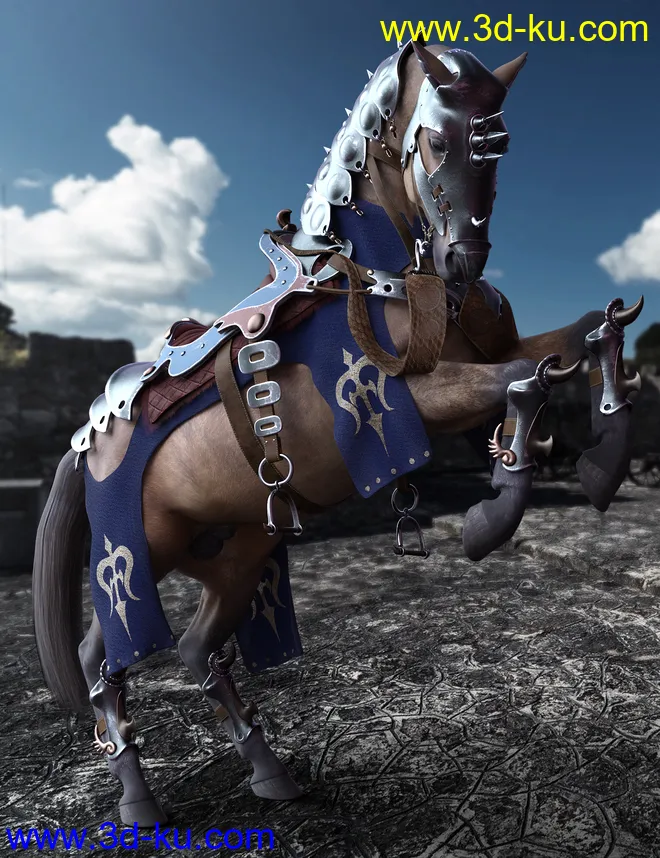 Guardian Horse Armor for DAZ Horse 2模型的图片2