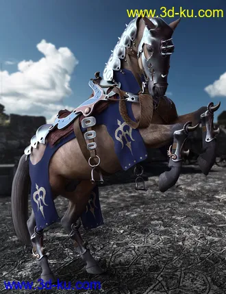 3D打印模型Guardian Horse Armor for DAZ Horse 2的图片