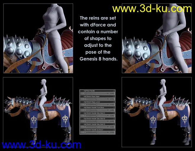 Guardian Horse Armor for DAZ Horse 2模型的图片8