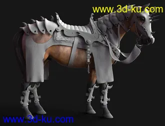 3D打印模型Guardian Horse Armor for DAZ Horse 2的图片